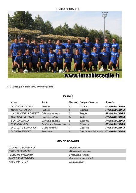 GIRONE UNICO - Forza Bisceglie