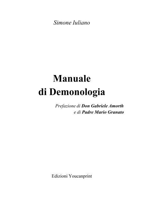 Manuale di demonologia - Conosci il tuo avversario? - Diosalva.net