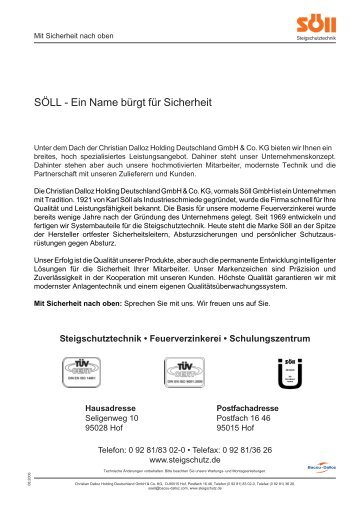 SÖLL - Ein Name bürgt für Sicherheit