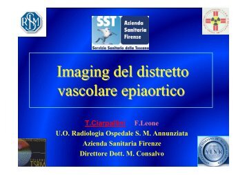 Imaging del distretto vascolare epiaortico - Collegio TSRM Firenze