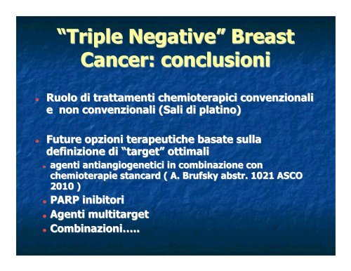 la paziente con tumore triplo negativo la paziente ... - Oncologia Rimini