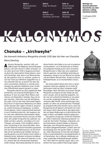 Chonuko – „kirchweyhe“ - Salomon Ludwig Steinheim-Institut für ...
