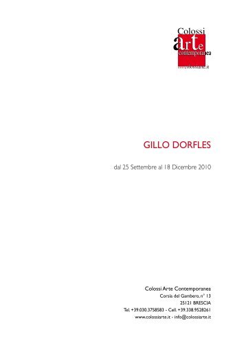 GILLO DORFLES - Colossi Arte Contemporanea