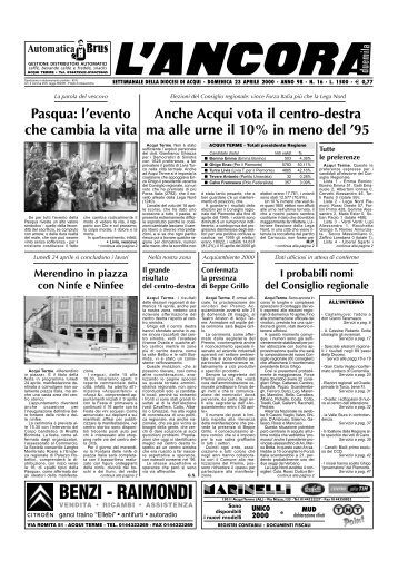 Pasqua: l'evento che cambia la vita Anche Acqui vota il centro ...