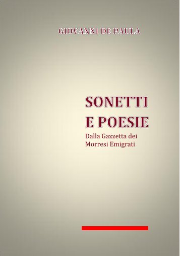 SONETTI E POESIE - Morreseemigrato.ch