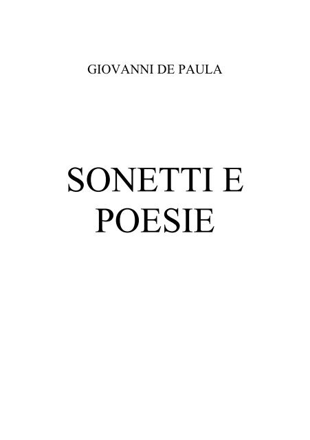 SONETTI E POESIE - Morreseemigrato.ch