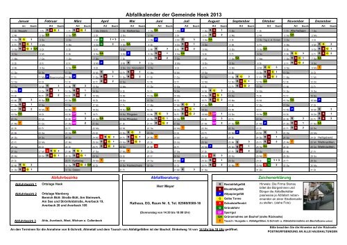 Abfallkalender 2013 - Gemeinde Heek