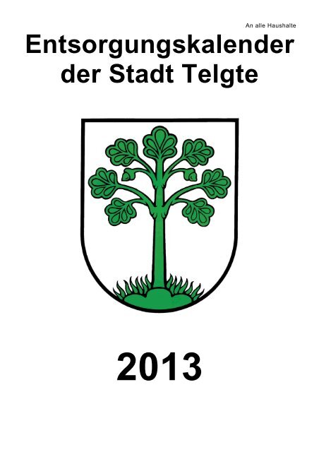 Entsorgungskalender der Stadt Telgte - STENAU Entsorgungs