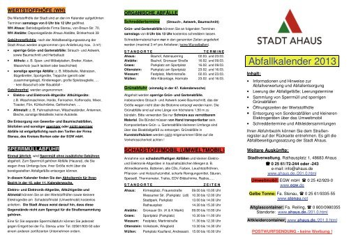 Abfallkalender 2013 - Stadt Ahaus