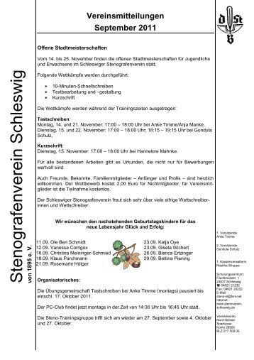 September - Stenografenverein Schleswig von 1895 e. V.