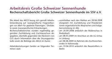 Arbeitskreis Große Schweizer Sennenhunde - SSV