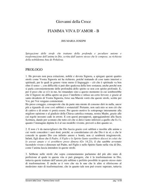 Giovanni della Croce FIAMMA VIVA D'AMOR - B - Cristina Campo