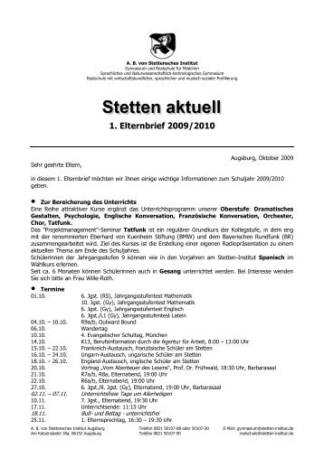 Stetten aktuell - 1 - A. B. von Stettensches Institut