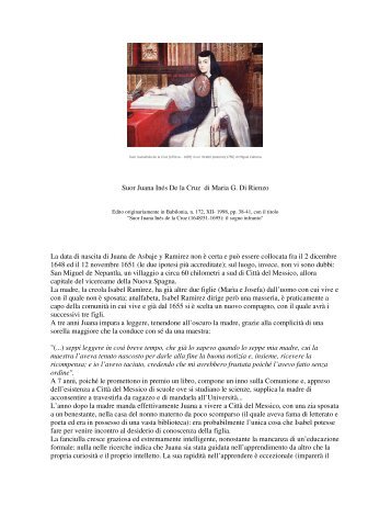 Suor Juana Inés De la Cruz di Maria G. Di Rienzo ... - Cristina Campo