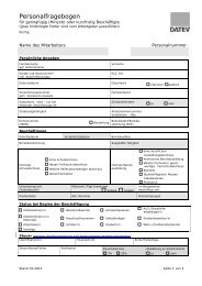 Personalfragebogen Geringverdiener (Aushilfen)