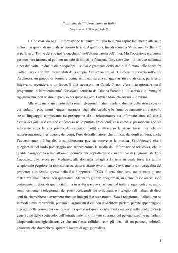 Il disastro dell'informazione in Italia [PDF] - Claudio Giunta