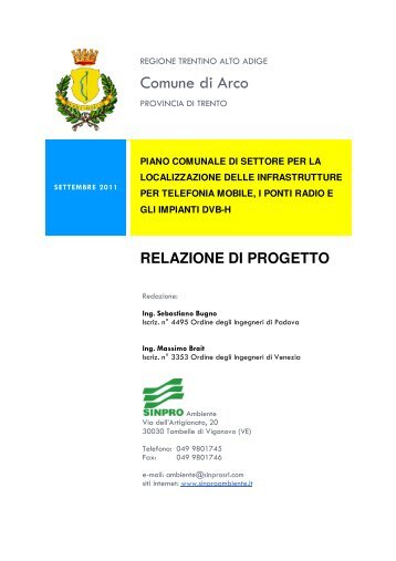 Relazione di Progetto - Comune di Arco