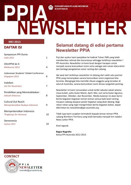 Ppia Newsletter 1