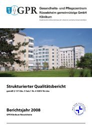 Strukturierter Qualitätsbericht für das GPR Klinkum Rüsselsheim ...