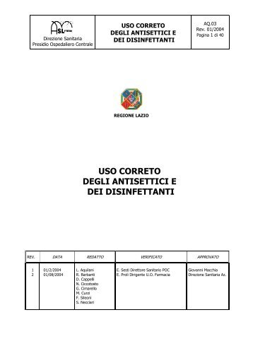 antisettici e disinfettanti.pdf - ASL Viterbo