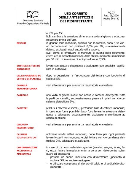 antisettici e disinfettanti.pdf - ASL Viterbo