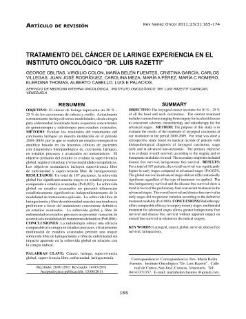 tratamiento del cáncer de laringe experiencia en el ... - SciELO