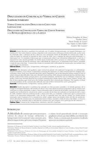 Dificuldades de Comunicação Verbal do Cliente ... - Uerj