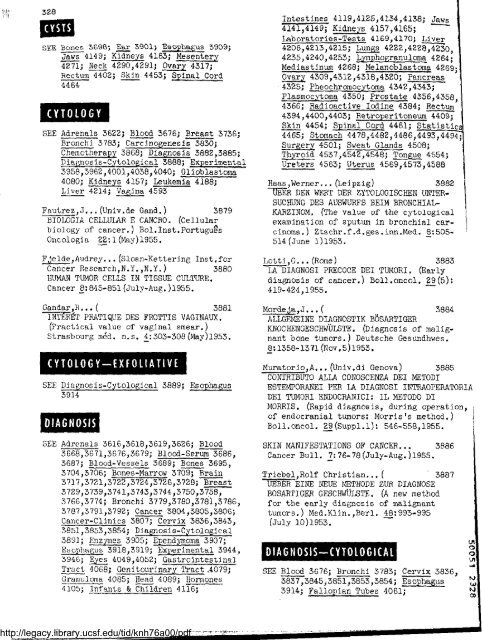 an index to neoplastic diseases - Legacy Tobacco Documents Library