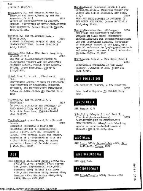 an index to neoplastic diseases - Legacy Tobacco Documents Library