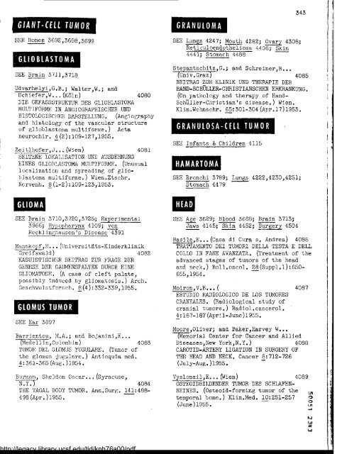 an index to neoplastic diseases - Legacy Tobacco Documents Library