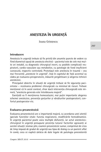 Anestezia in urgenta