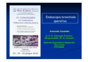 Broncoscopia operativa - Ospedale San Carlo