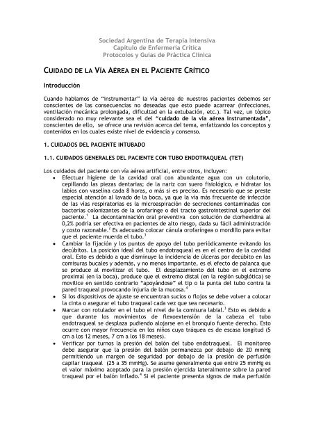 Cuidados de la via aerea.pdf - Sociedad Argentina de Terapia ...