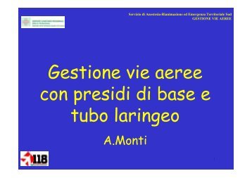 Gestione vie aeree con presidi di base e tubo laringeo - 118er