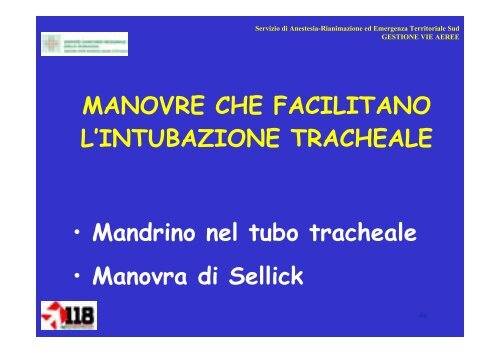 Gestione vie aeree con presidi di base e tubo laringeo - 118er