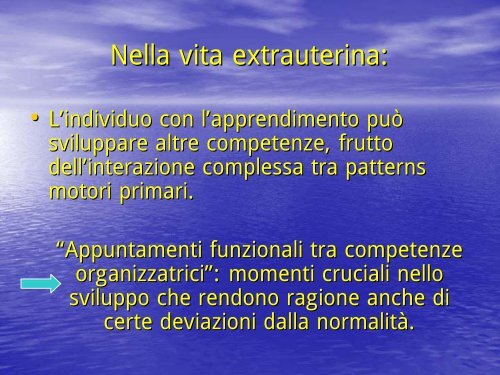 COMPETENZE NEONATALI E COMPETENZE EVOLUTIVE