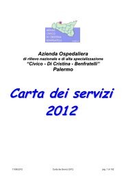 Carta dei servizi 2012 - Ospedale Civico Palermo