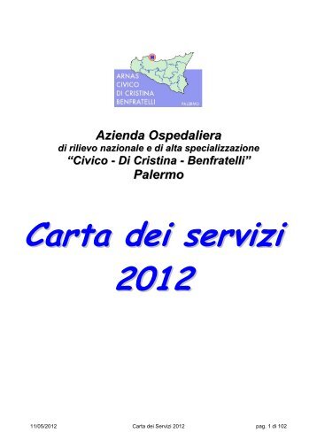 Carta dei servizi 2012 - Ospedale Civico Palermo