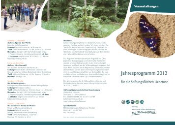 Veranstaltungsprogramm 2013 - Stiftung Naturlandschaften ...