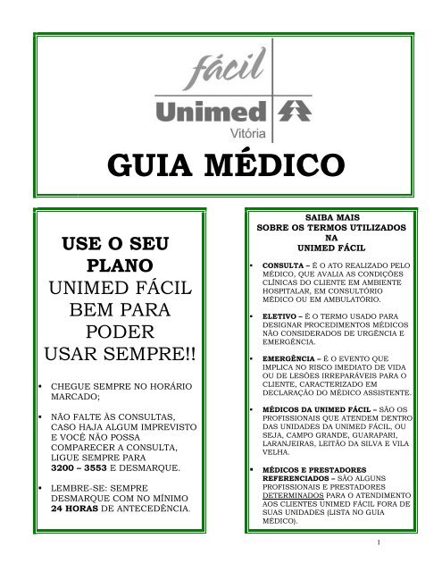 Guia Médico Unimed Fácil - Sintufes