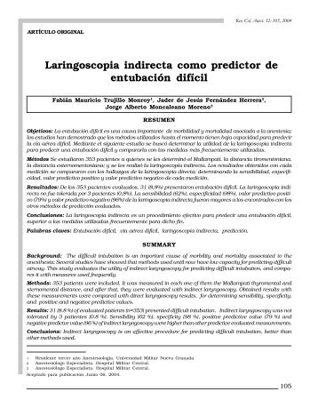 Laringoscopia indirecta como predictor de entubación difícil