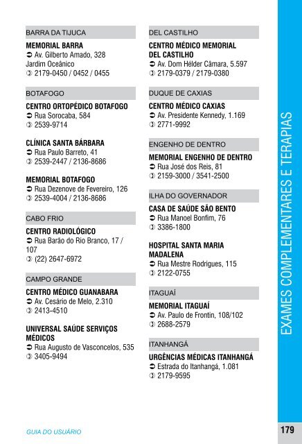 Exames Complementares e Terapias - Download - Memorial Saúde