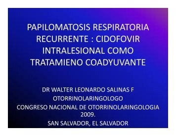 papilomatosis respiratoria recurrente - Medicos de El Salvador