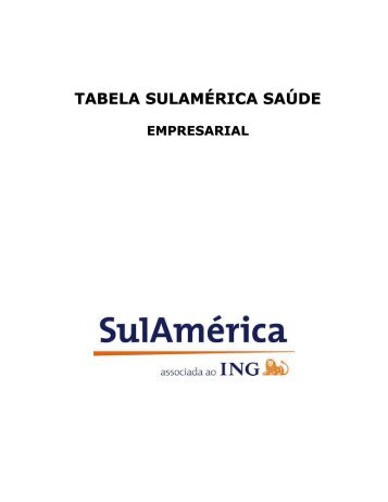 TABELA SULAMÉRICA SAÚDE