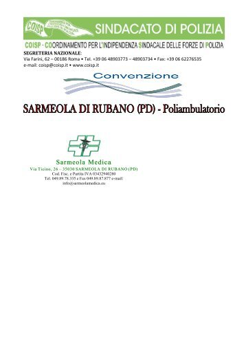 SARMEOLA DI RUBANO PD - Poliambulatorio Sarmeola ... - Coisp