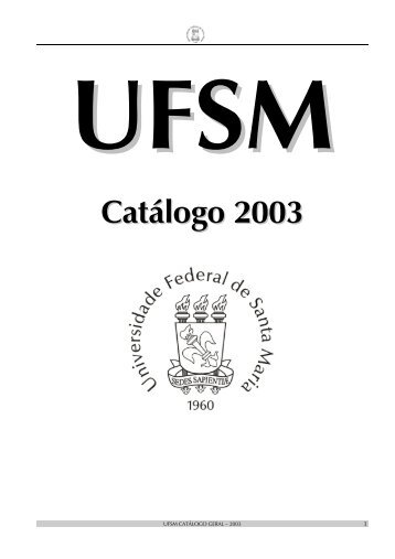 Catálogo Geral 2003 - UFSM