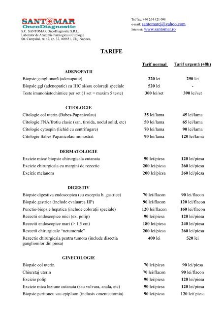 Tarife Santomar (downloadeaza document PDF)