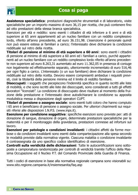 carta dei servizi 2008 - G. Rummo