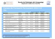 Informació dels cursos de formació permanent - Hospital Sant Pau