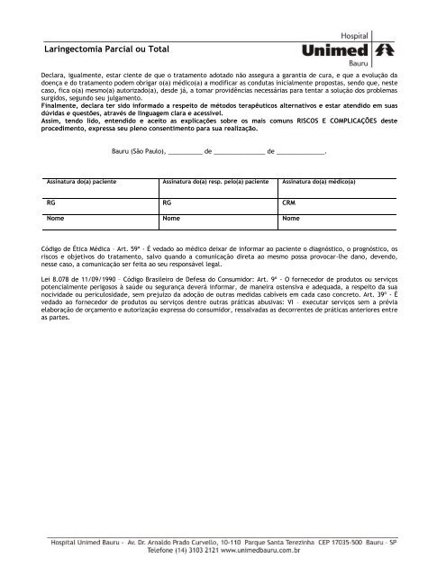 Laringectomia Parcial ou Total